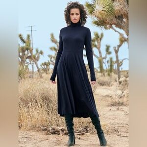 Peruvian Connection Ariana Dress Navy Blue Size Small NWT